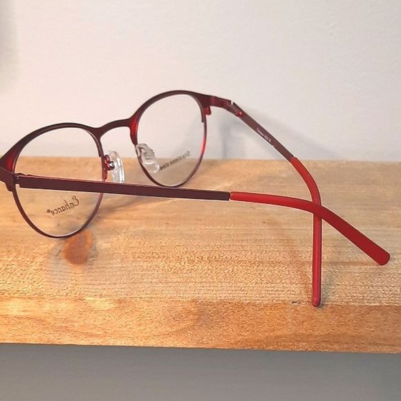 NEW prescription-ready Eyeglass Frame burgundy/red STAINLESS STEEL youth glasses - Picture 3 of 6